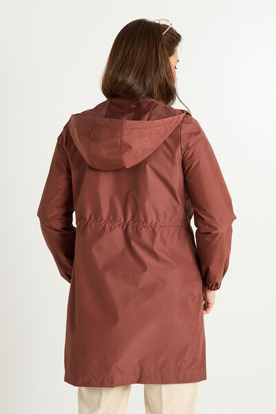 Imperméable long à capuche femme