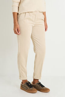 Pantalon en velours à revers femme