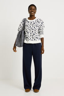 Pantalon en maille large femme