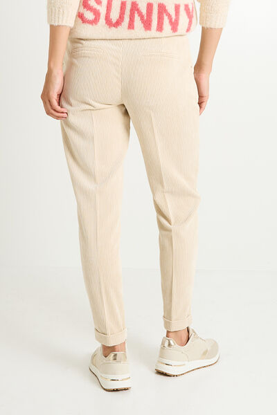 Pantalon tall en velours à revers femme