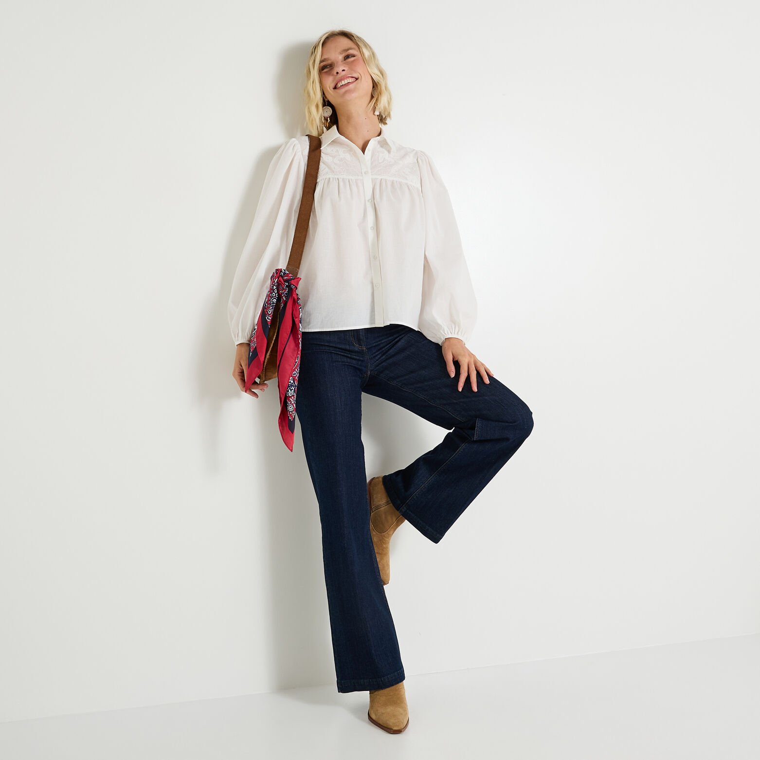 Chemise manches amples femme