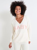 Pull fluffy homewear femme
