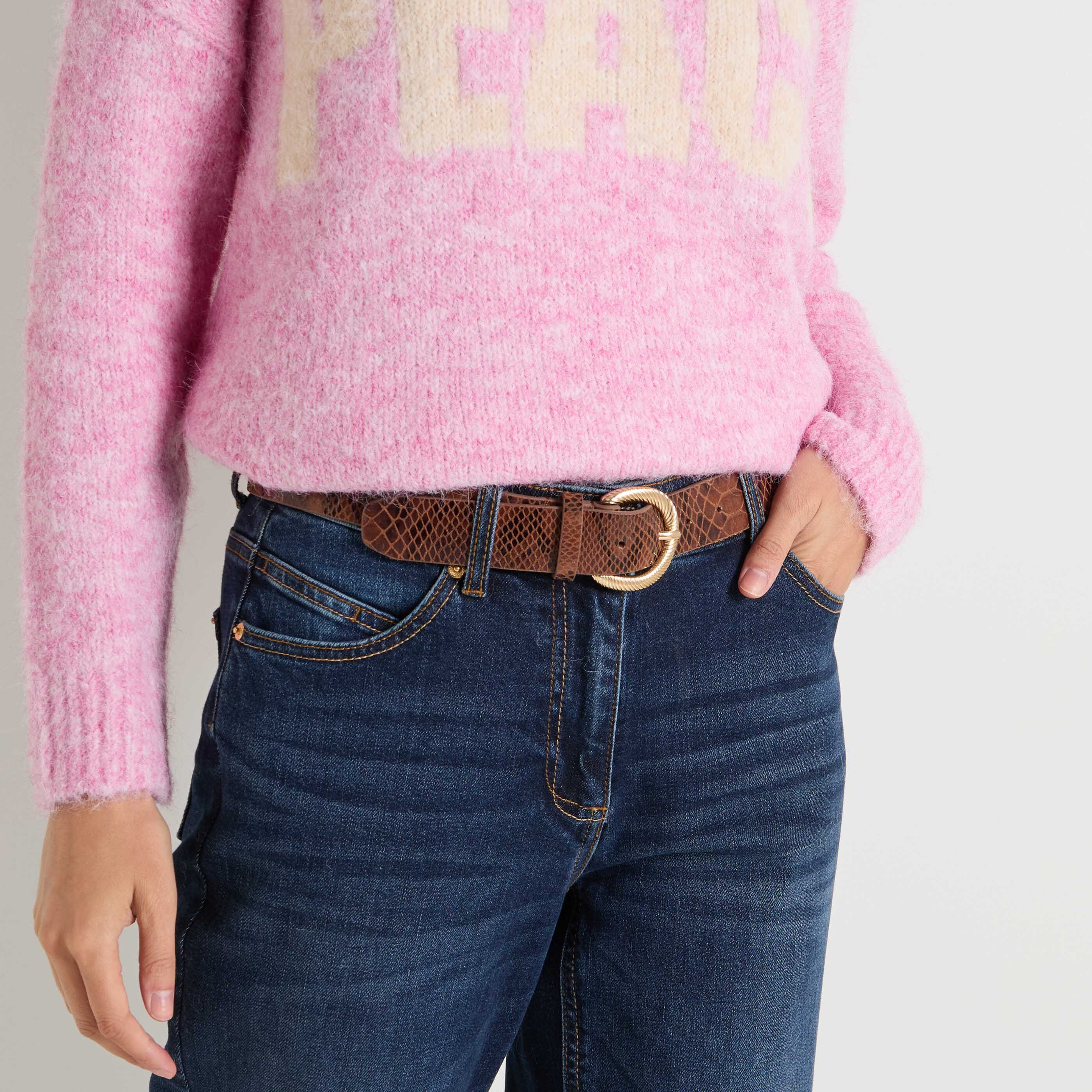 Ceinture cro&ucirc;te de cuir femme