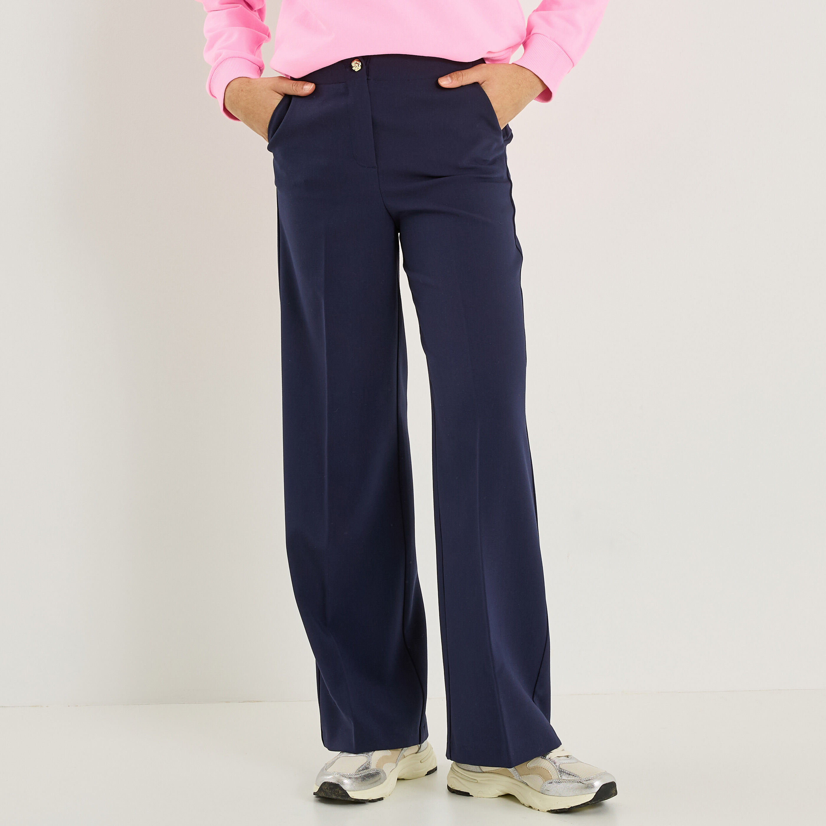 Pantalon large taille &eacute;lastiqu&eacute;e femme