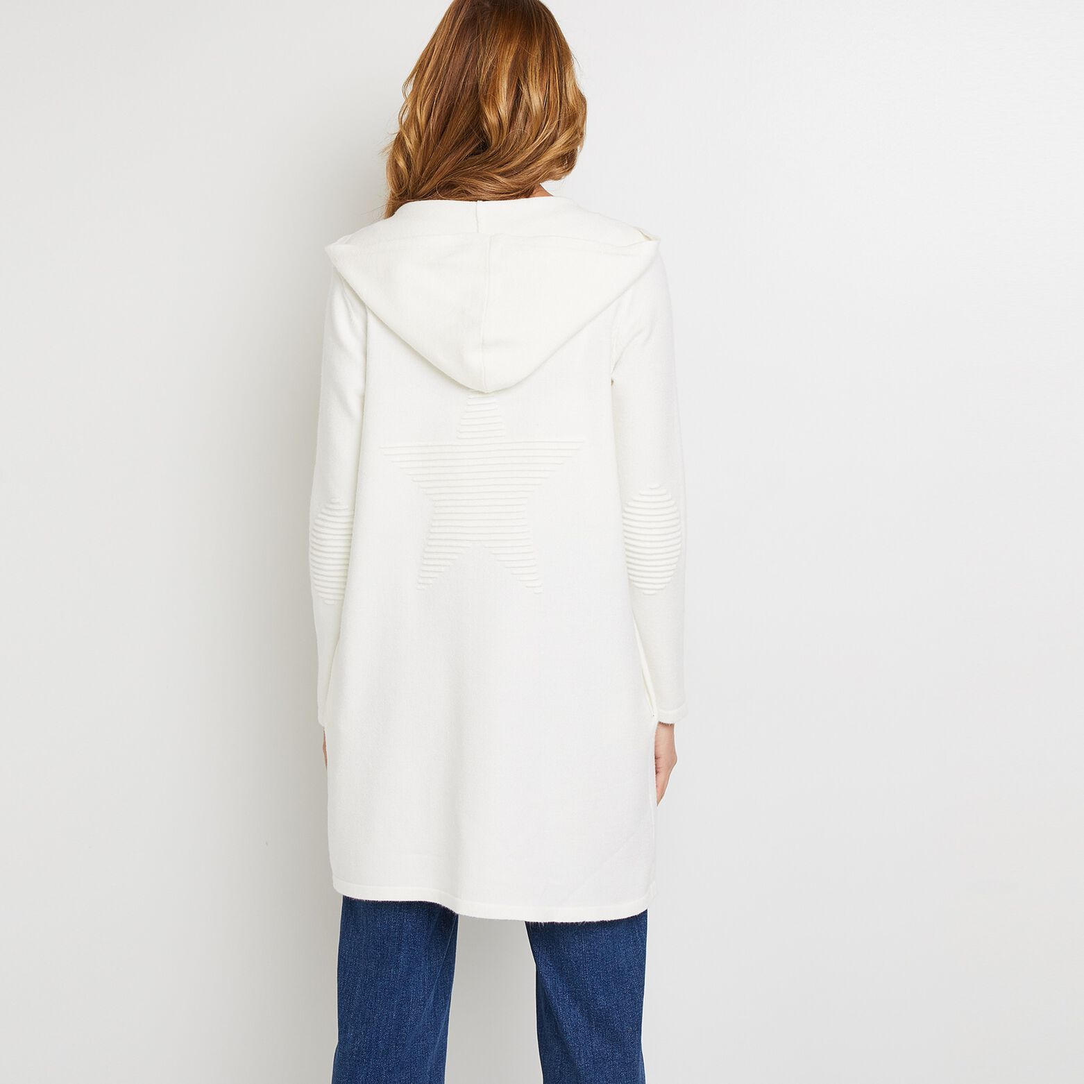Gilet long à capuche femme