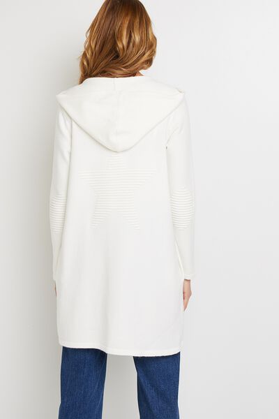 Gilet long à capuche femme