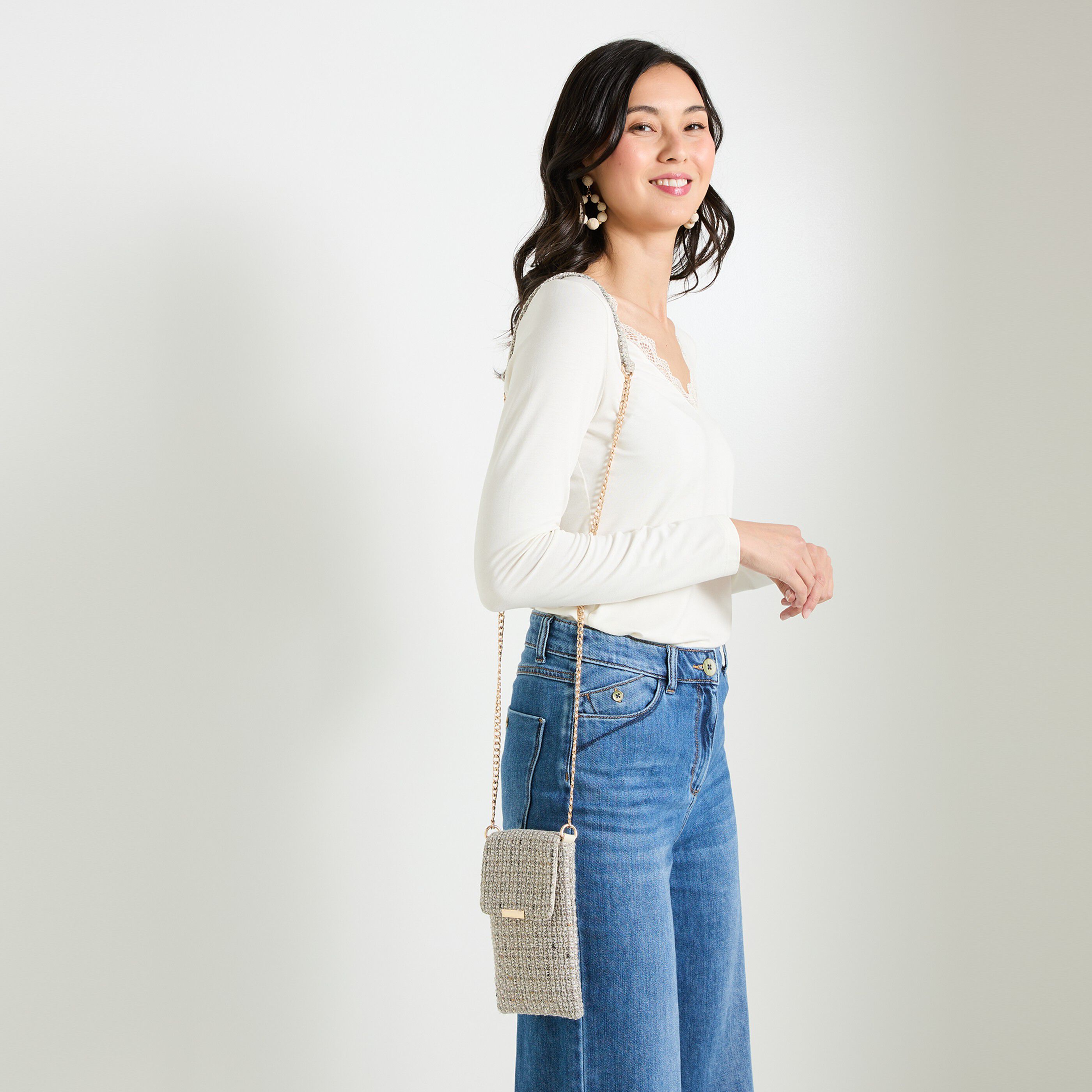 Pochette de t&eacute;l&eacute;phone avec rabat femme