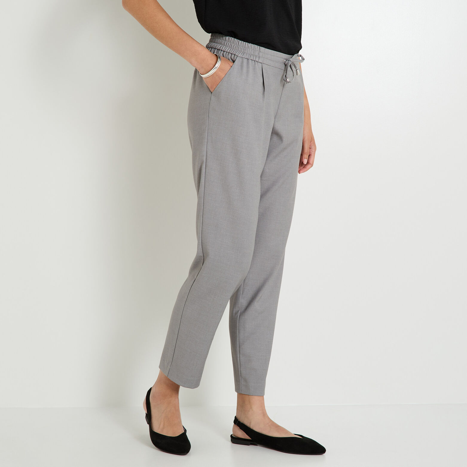 Pantalon taille élastiquée femme