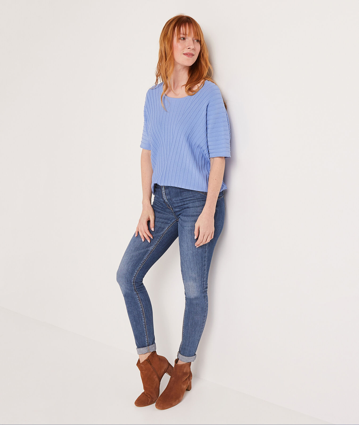 Pull manches courtes femme