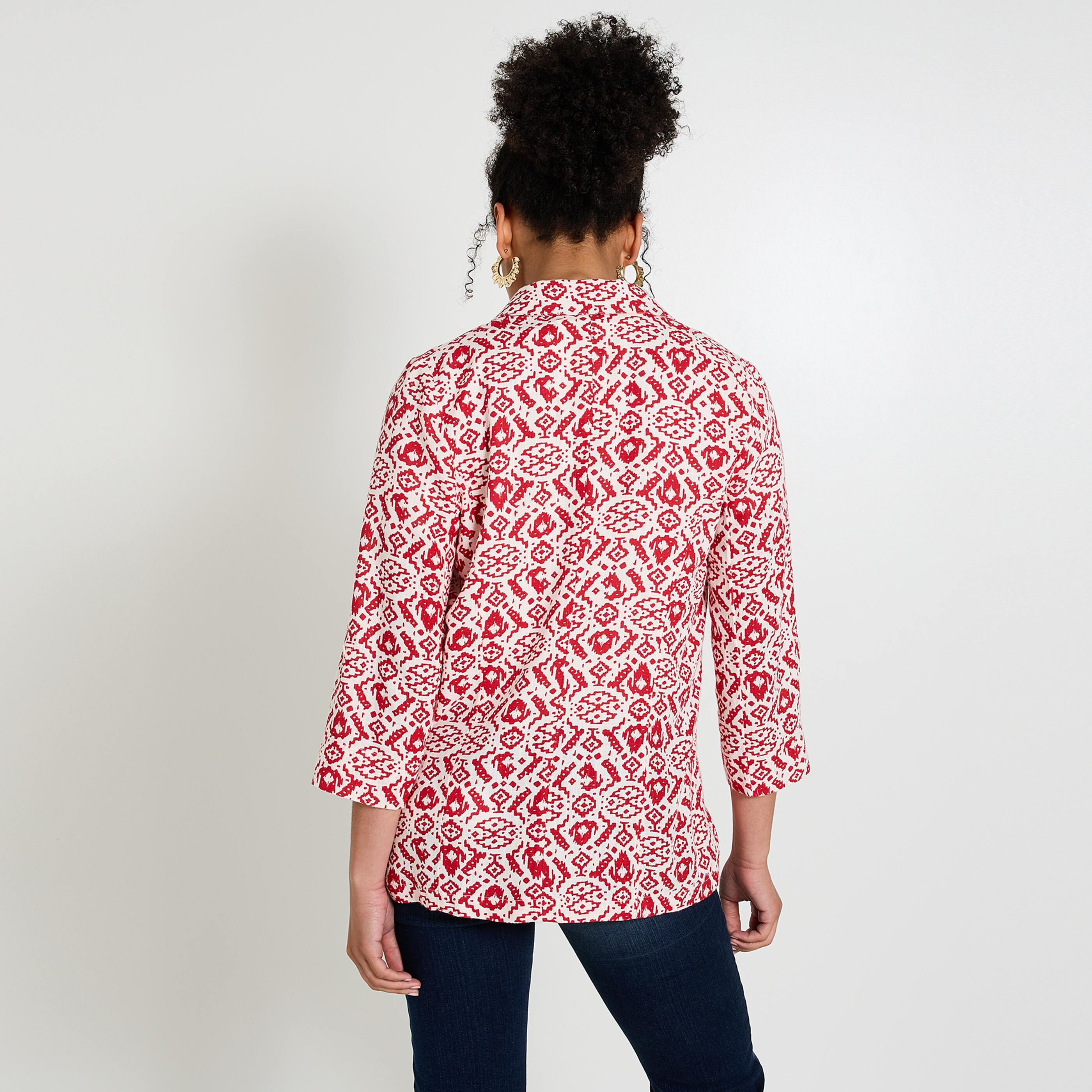 Veste blazer imprim&eacute;e femme