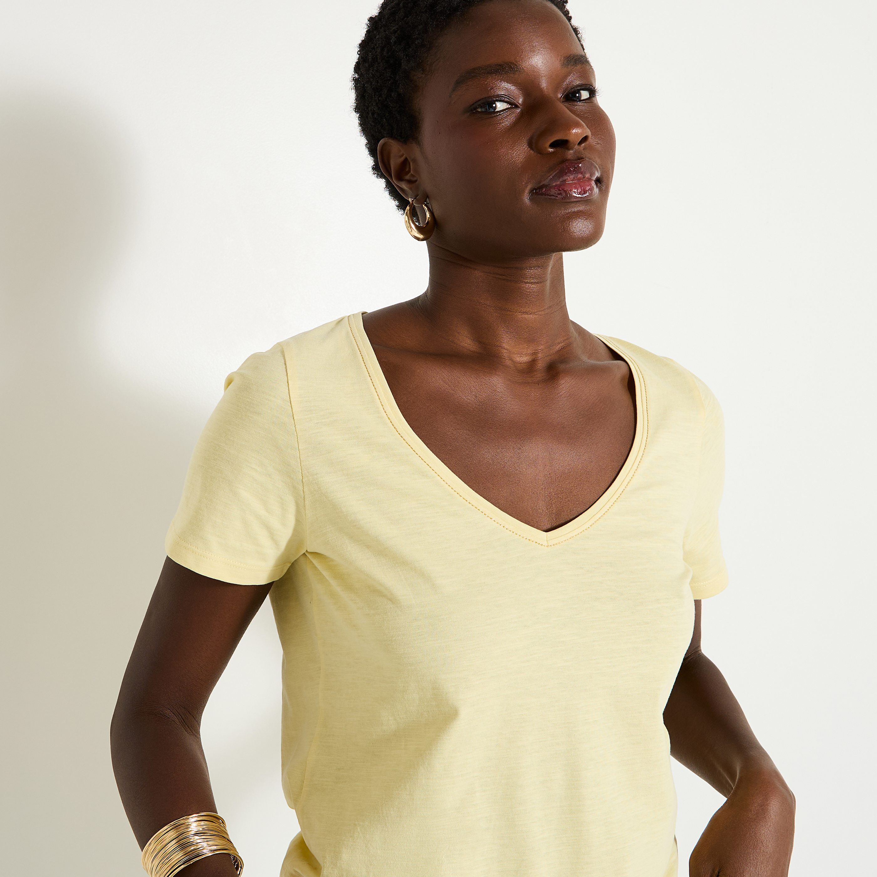 T-shirt col V femme