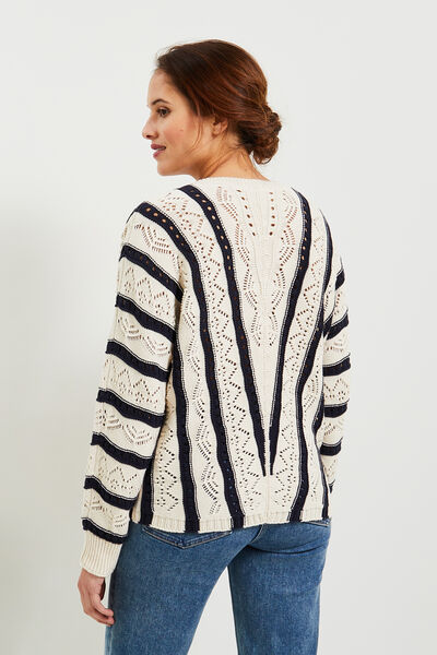 Pull col V femme