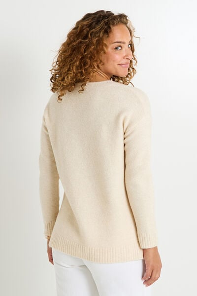 Pull col V femme