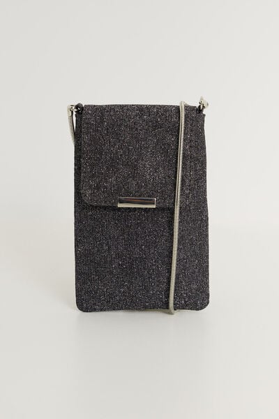 Pochette téléphone brillante femme