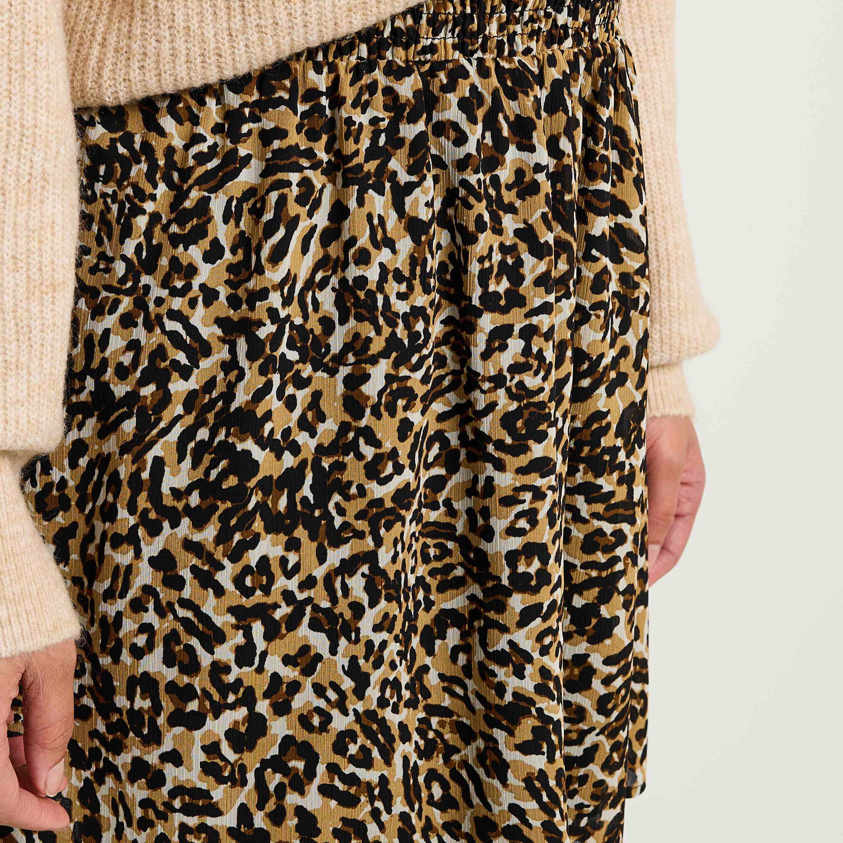 Jupe imprim&eacute; l&eacute;opard femme