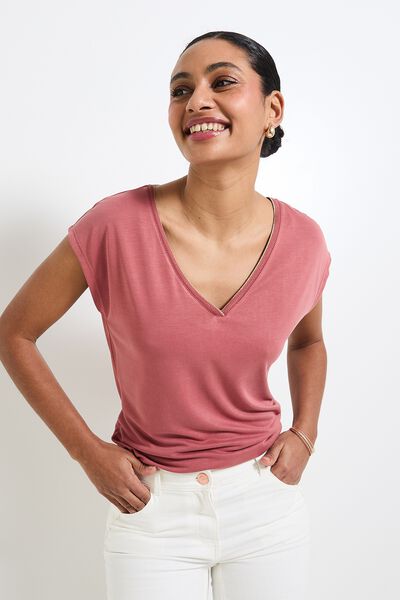 T-shirt col V femme