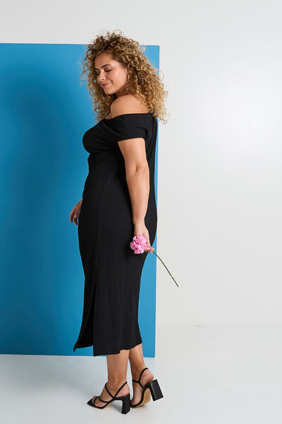 Robe longue en maille gaufrée