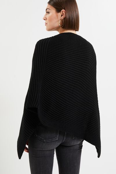 Poncho lurex côtelé