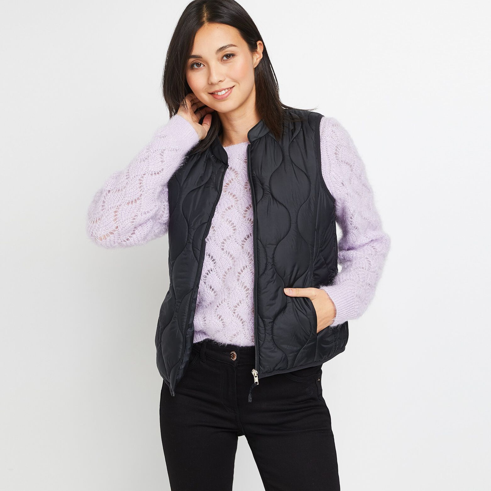Doudoune fine sans manches femme