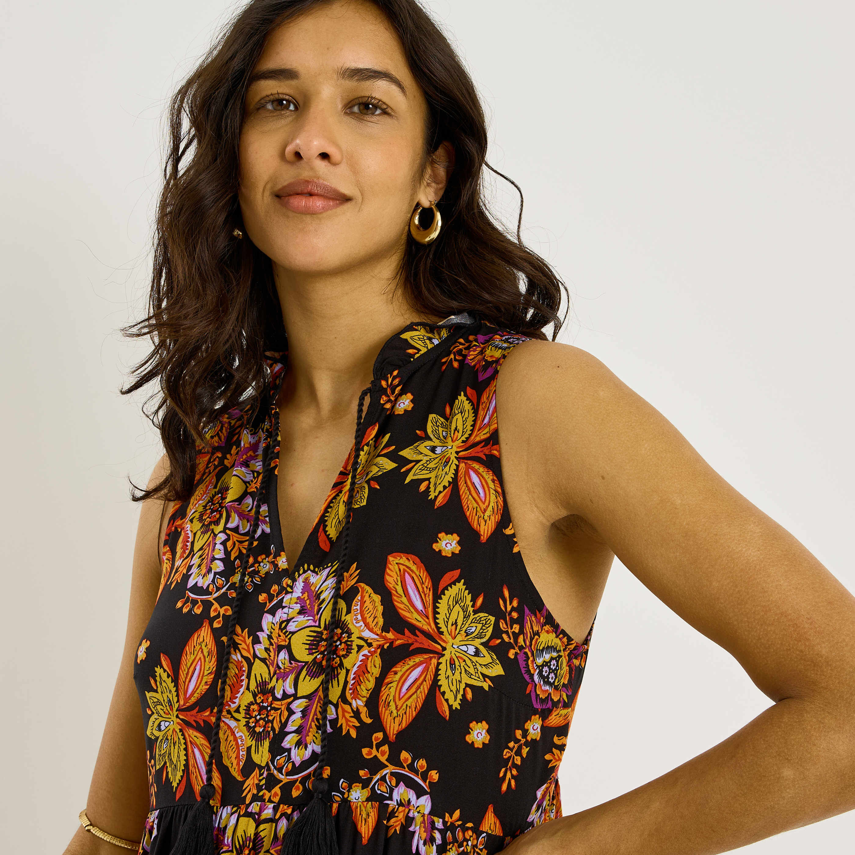 Robe longue imprim&eacute;e boh&egrave;me