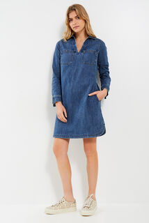 Robe chemise denim femme