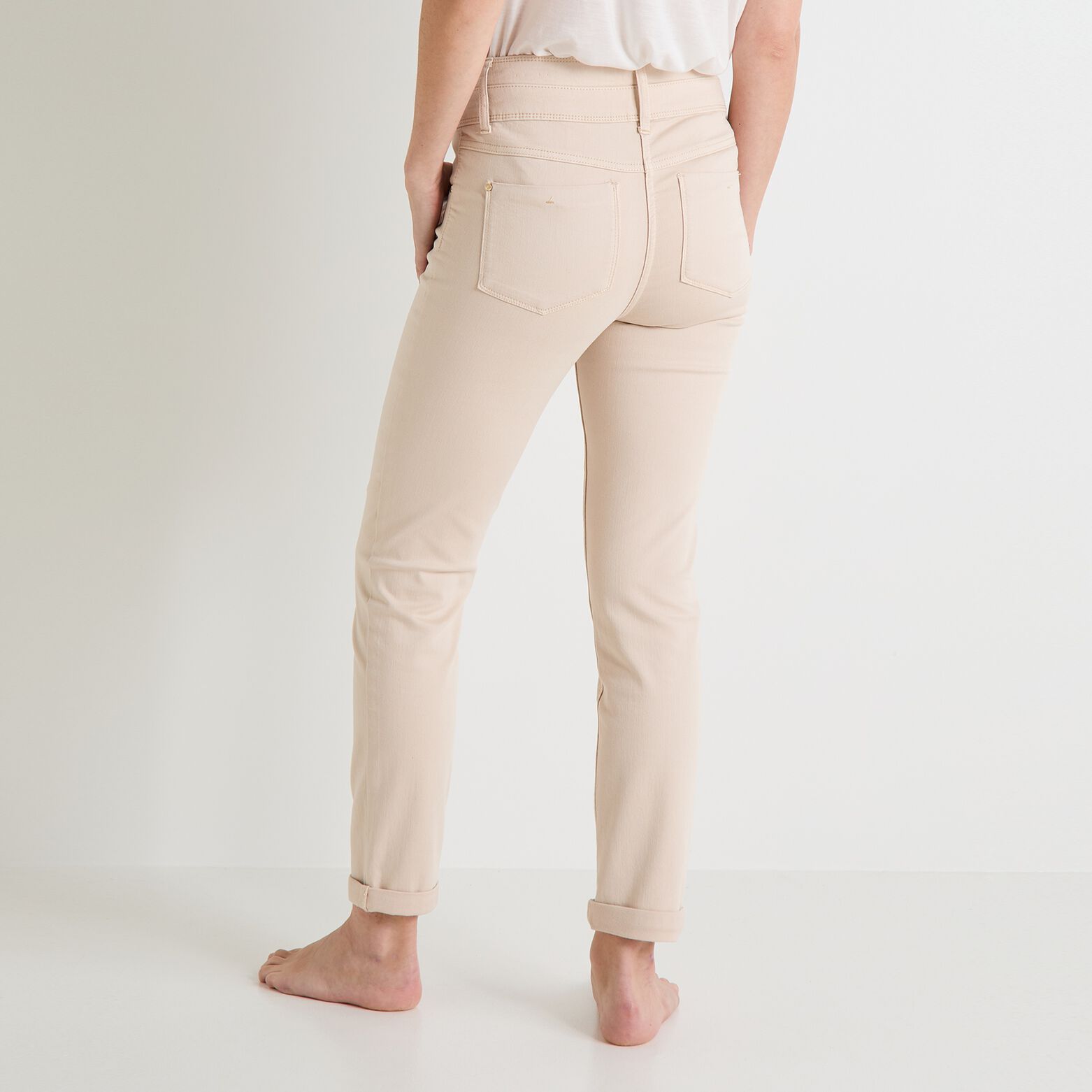 Jean raccourci HANOI R02 femme BEIGE | Graindemalice