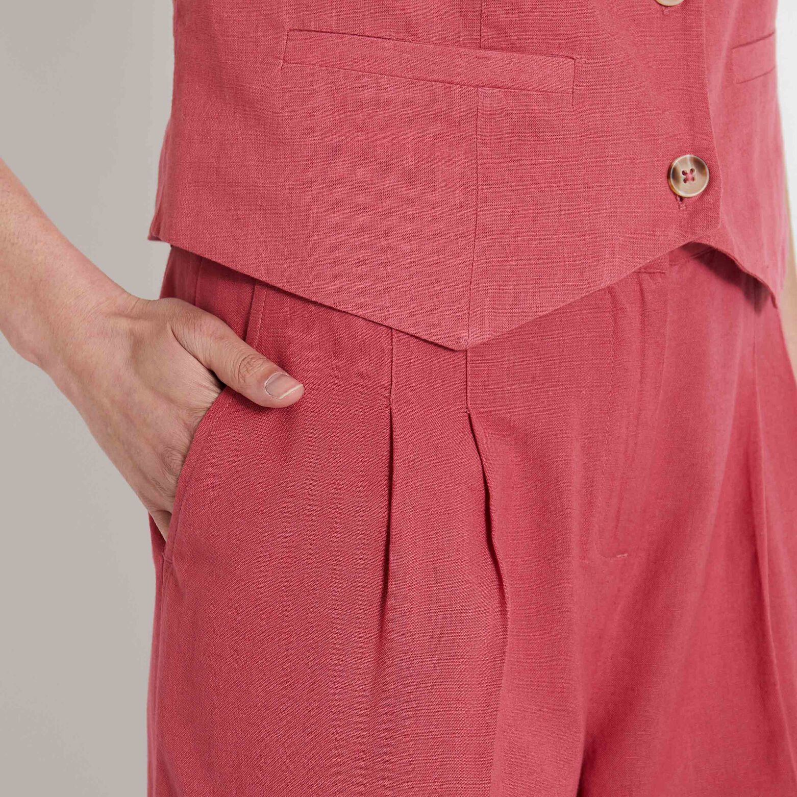 Pantalon large à pinces femme