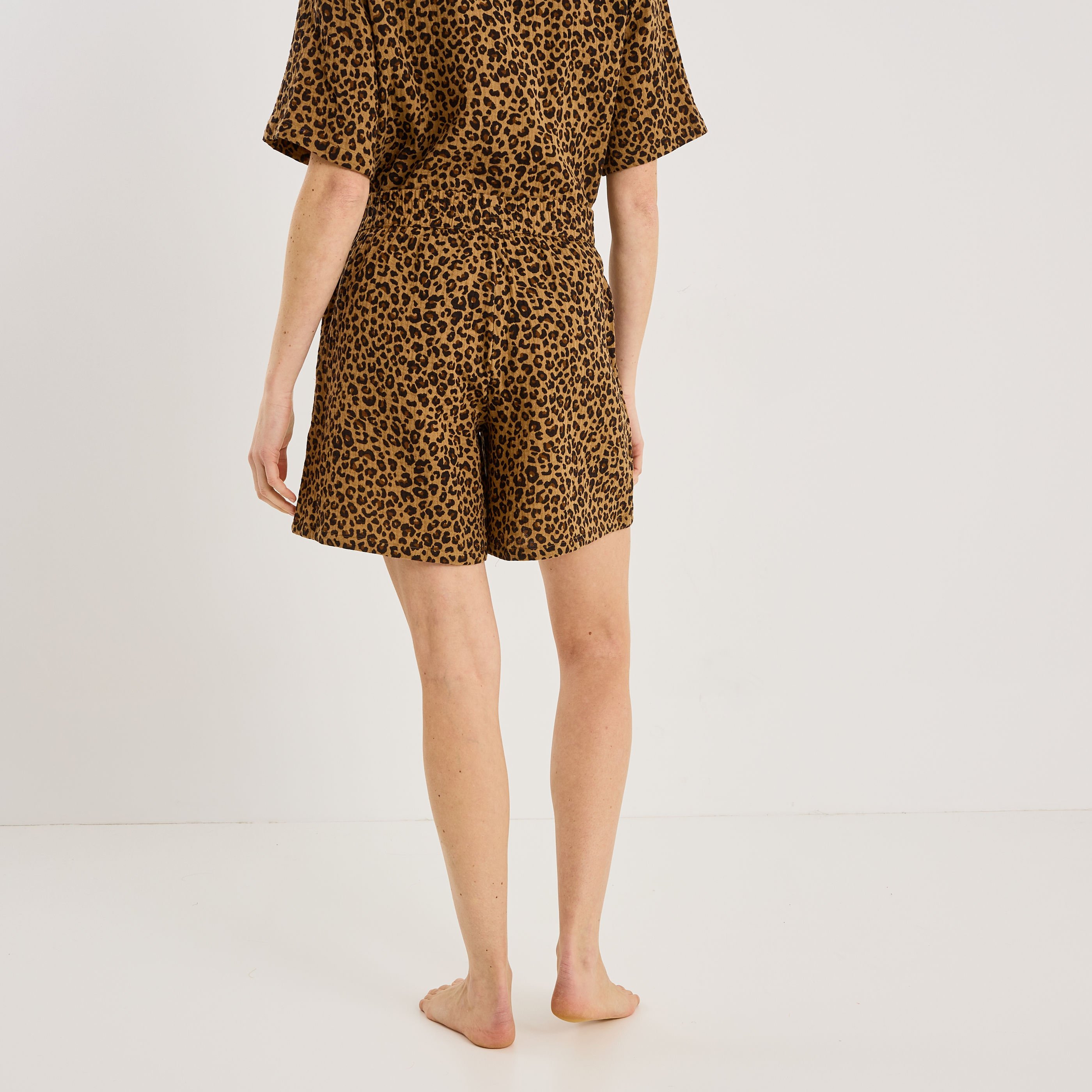 Short de pyjama imprim&eacute; l&eacute;opard femme