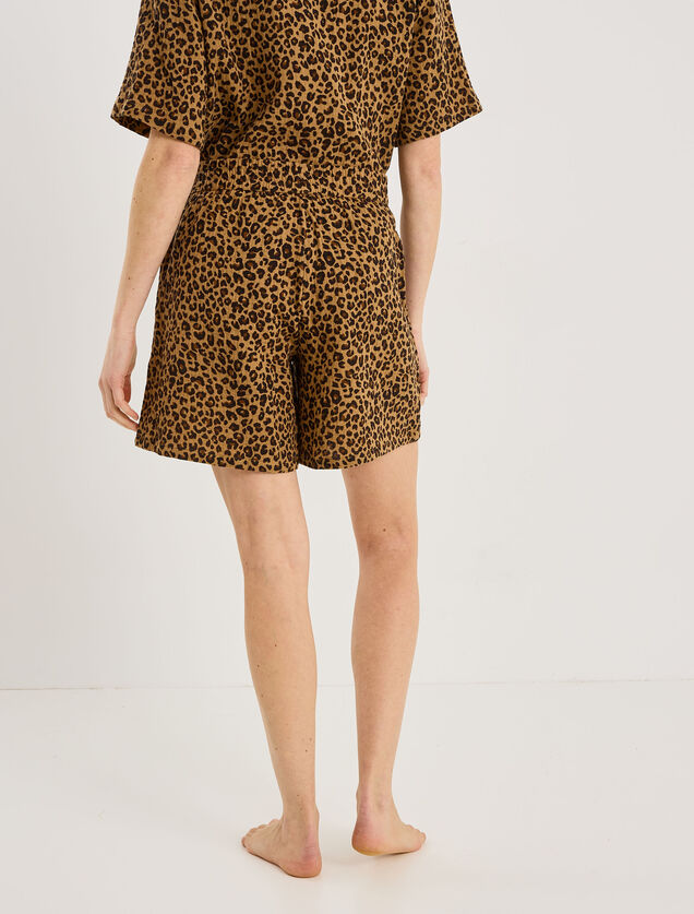 Short de pyjama imprim&eacute; l&eacute;opard femme