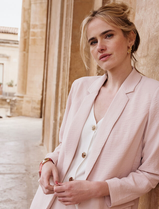 Veste fluide &agrave; col tailleur femme
