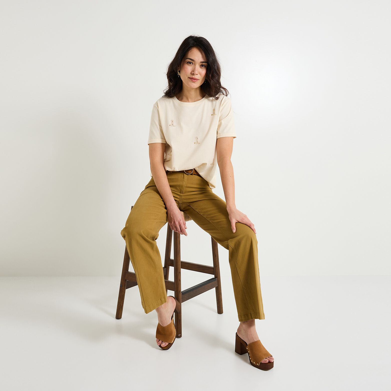 T-shirt col rond femme