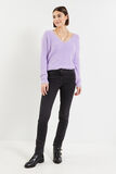 Pull fluffy col V femme