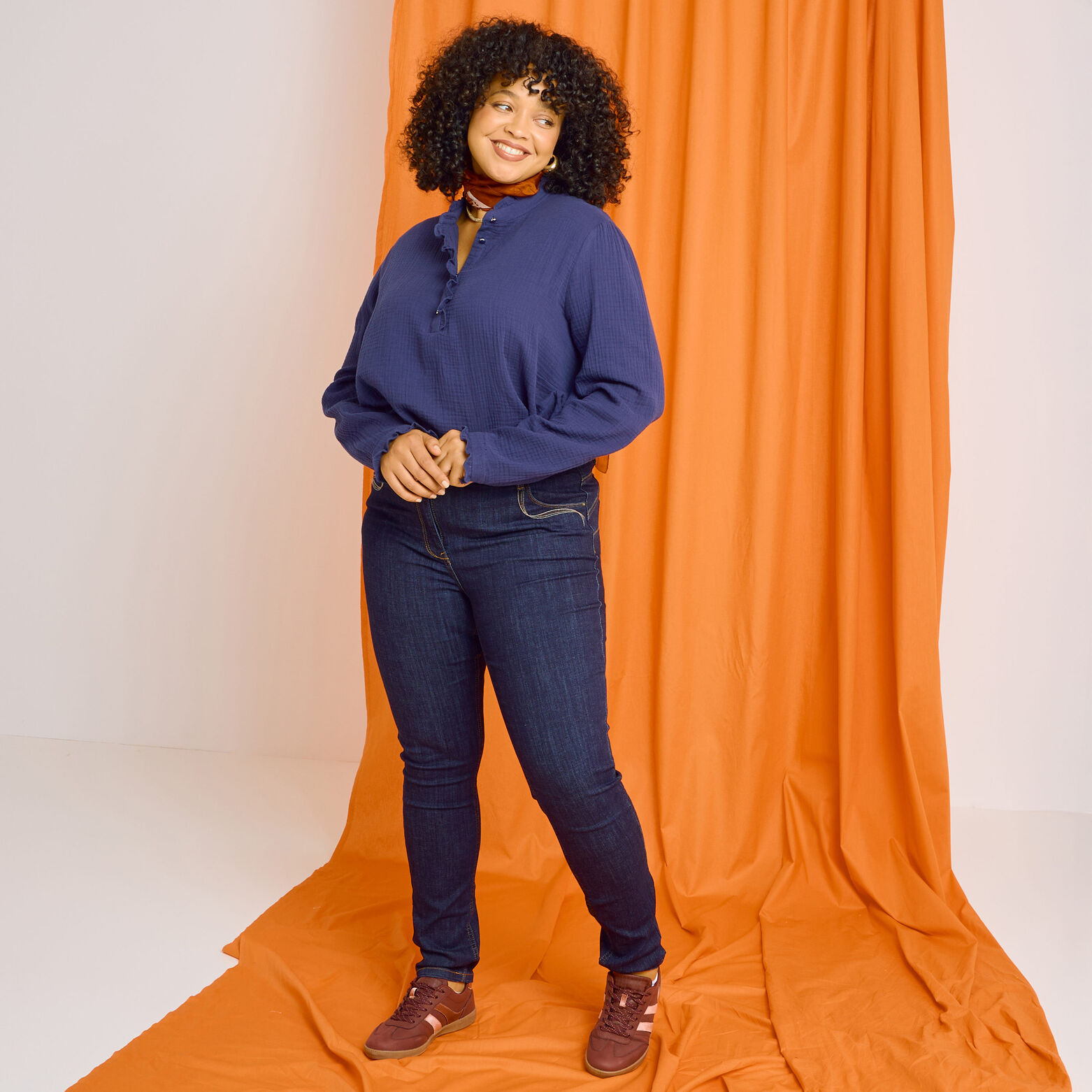 Blouse en gaze de coton femme