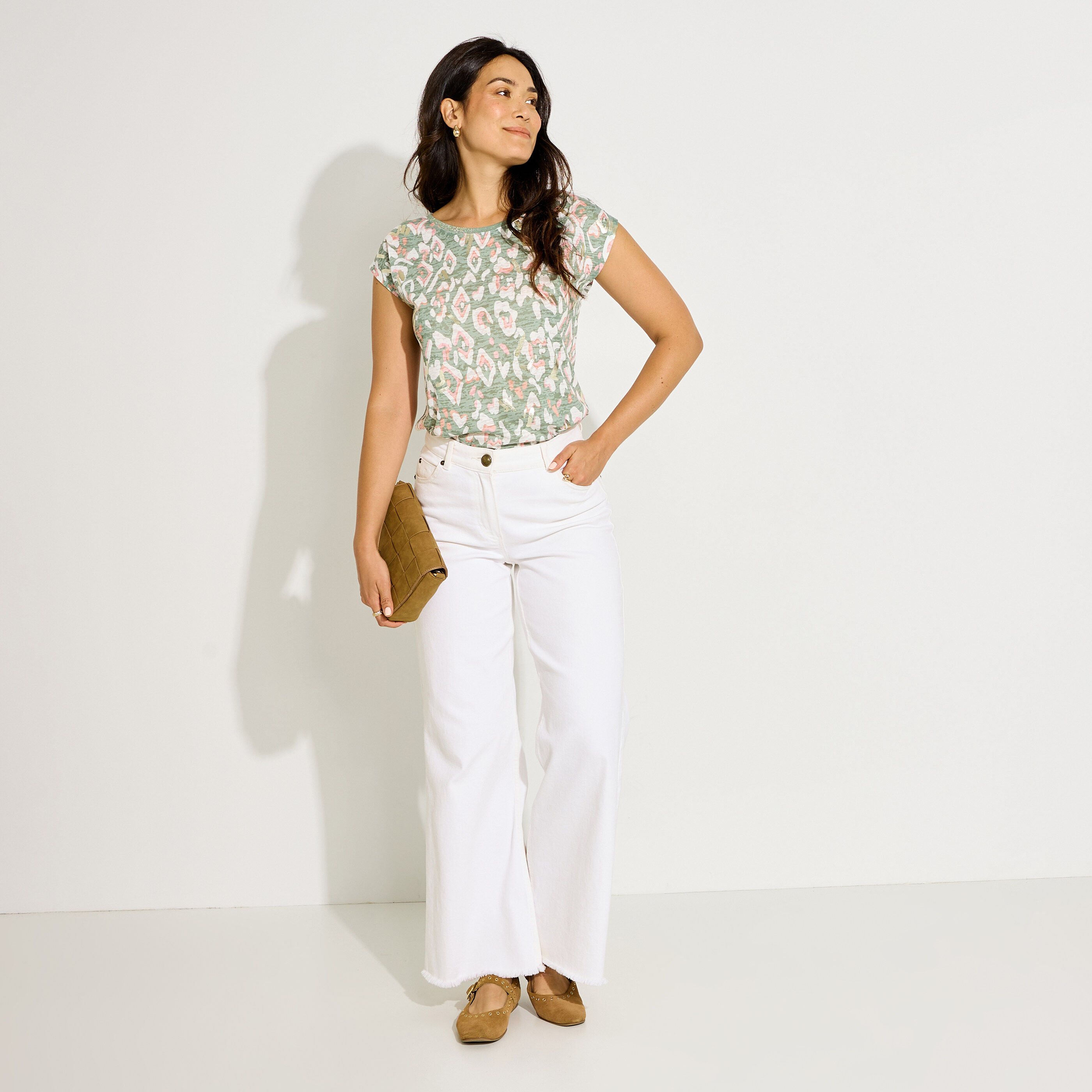 T-shirt imprim&eacute; g&eacute;om&eacute;trique femme