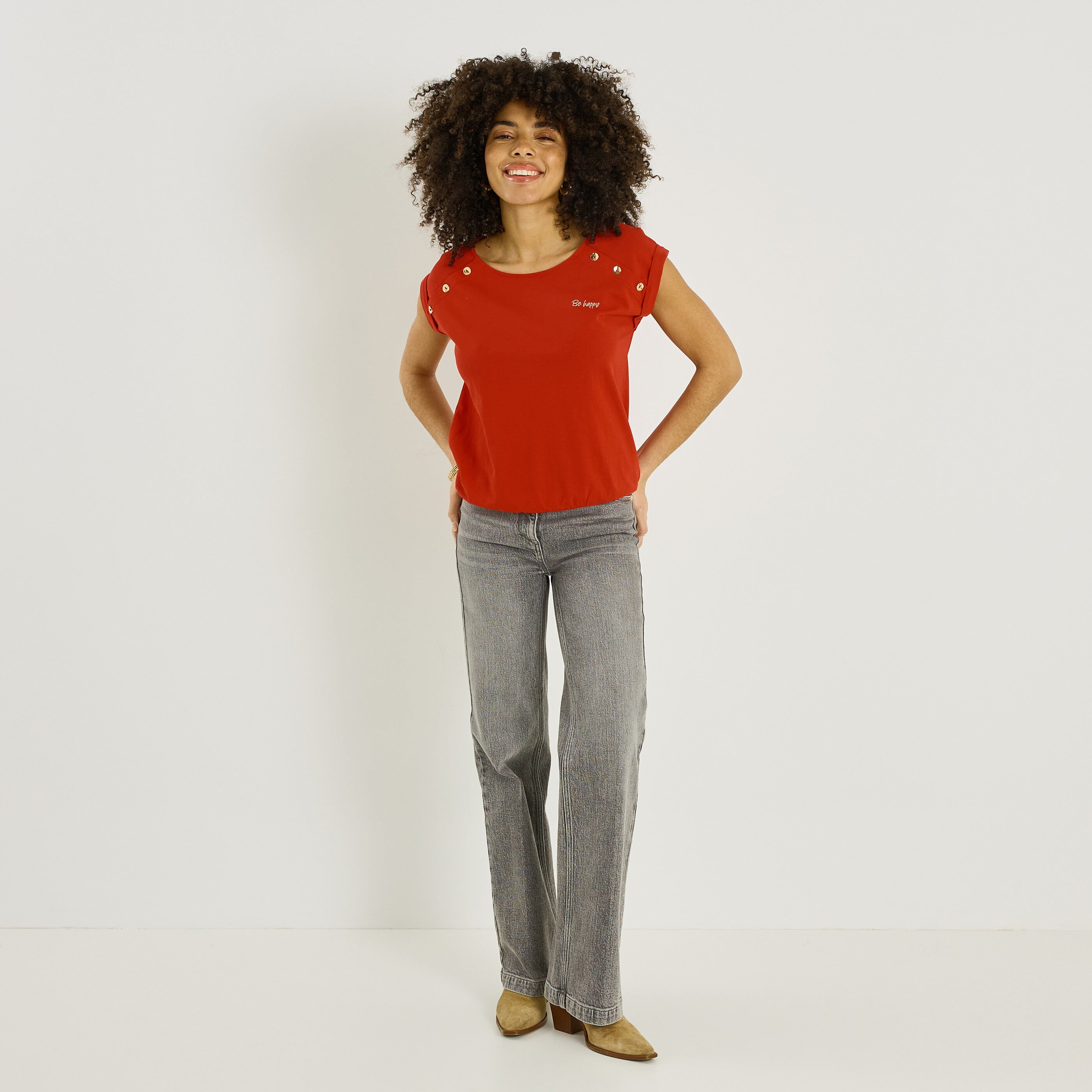 T-shirt avec broderie femme