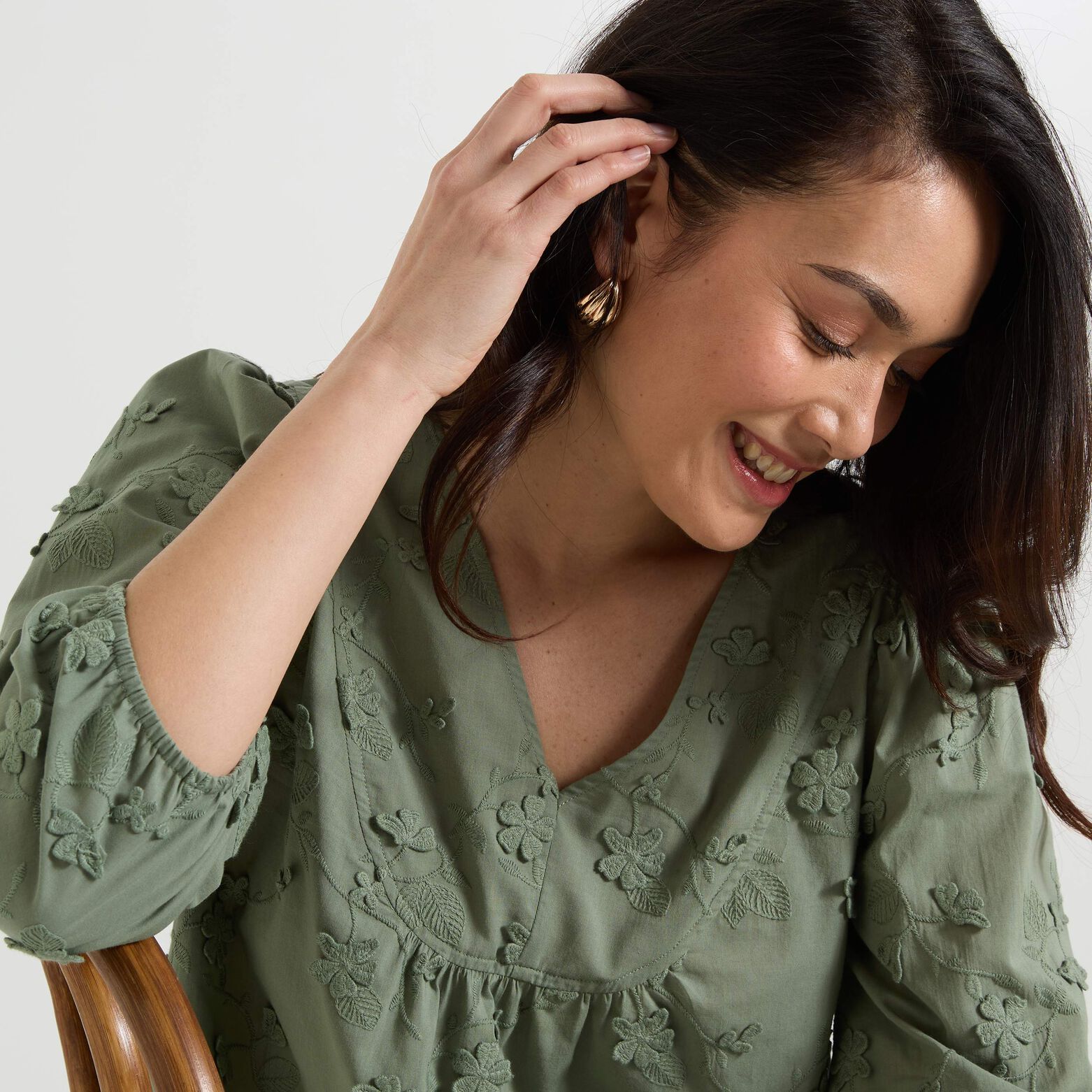 Blouse brodée femme