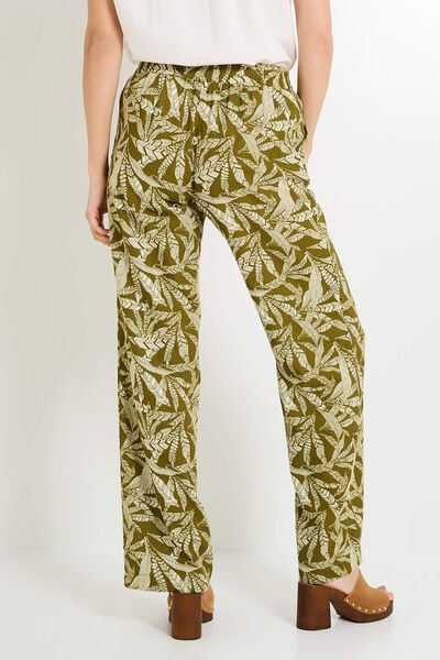 Pantalon imprimé feuillage femme