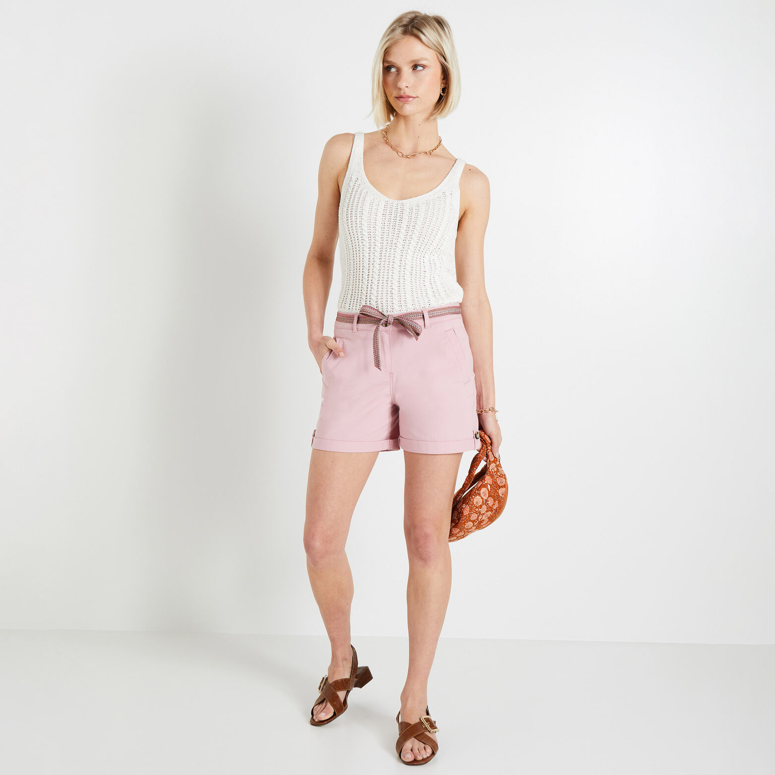 Short à revers femme