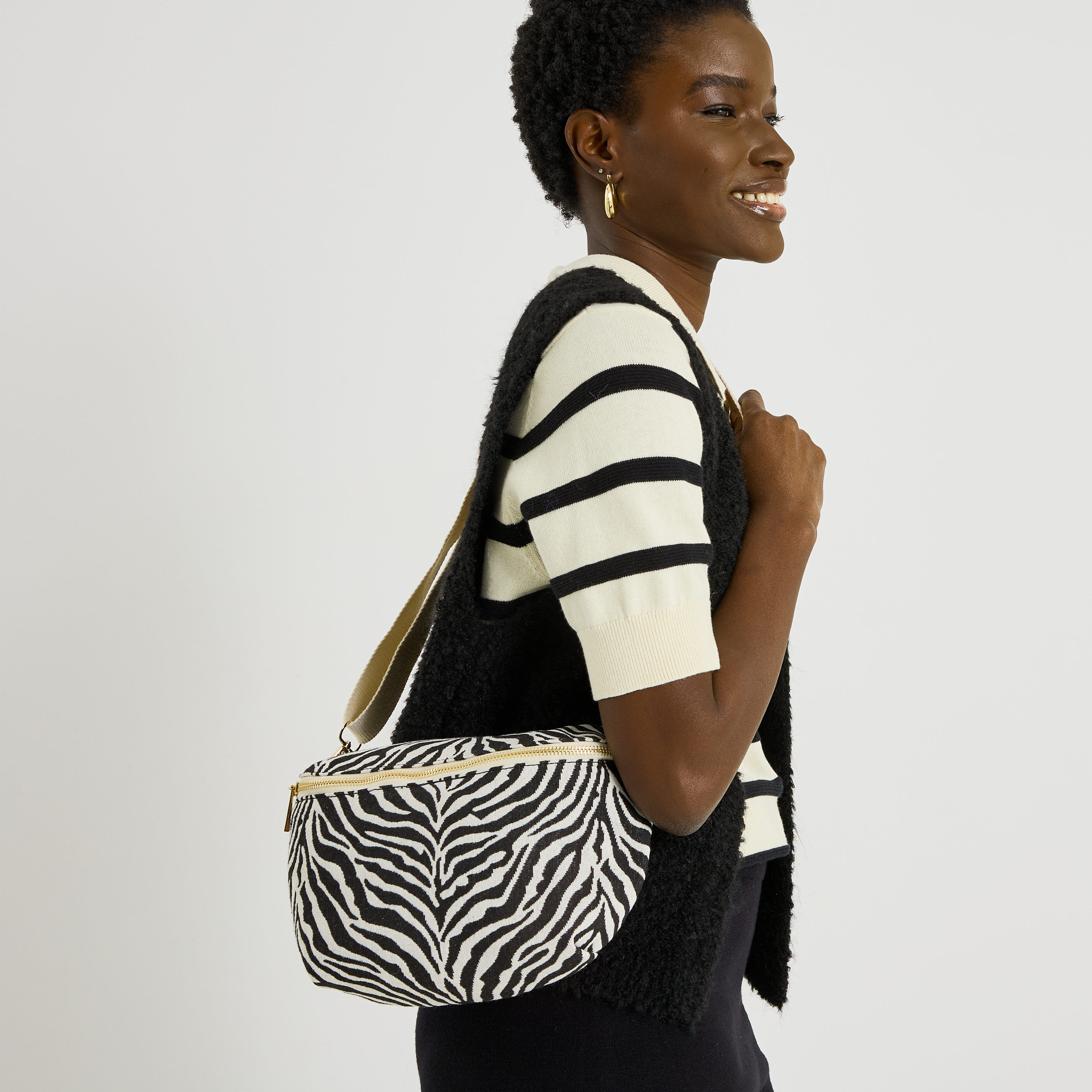 Sac banane imprim&eacute; z&eacute;br&eacute; femme