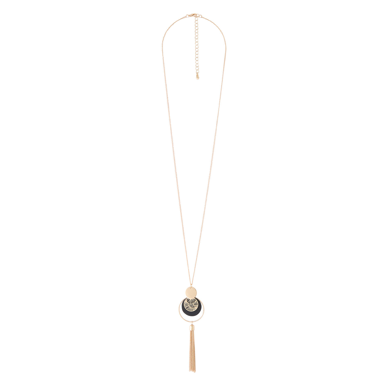 Collier avec disque et pompon