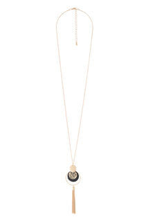 Collier avec disque et pompon