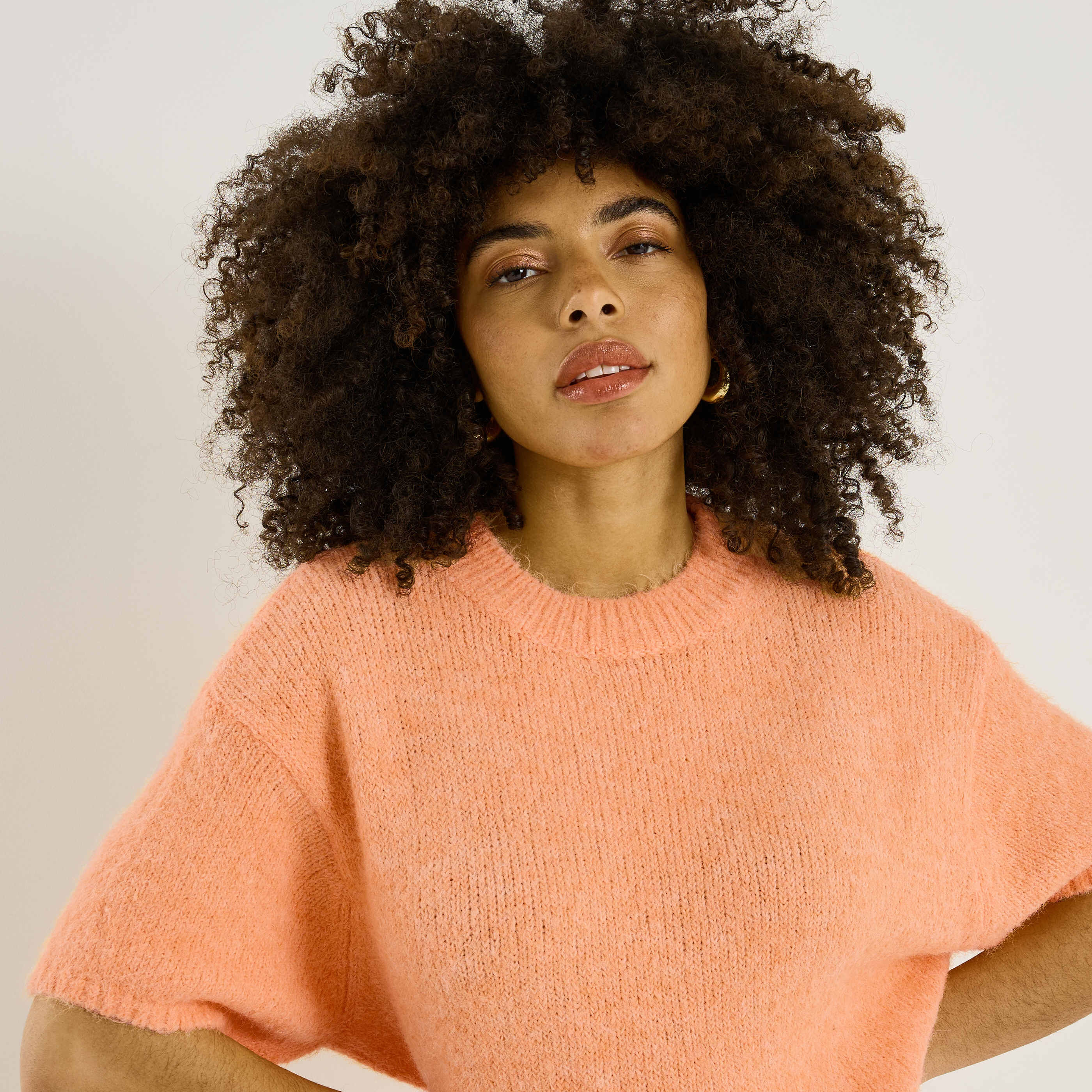 Pull manches courtes ample femme