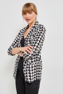 Veste fluide pied de poule femme