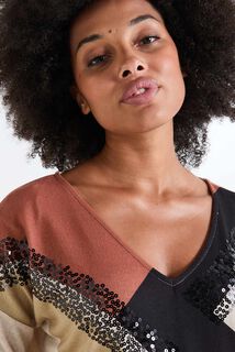 T-shirt col V femme