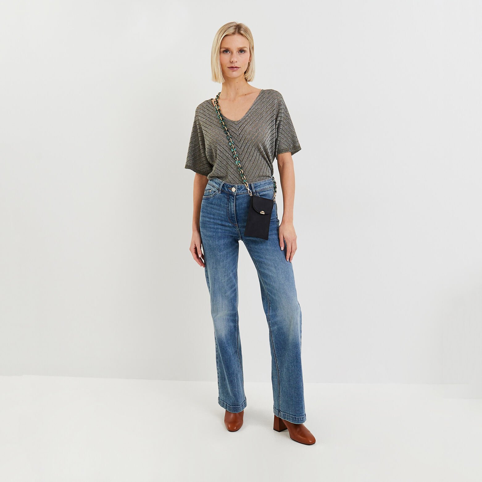 Pull manches courtes femme
