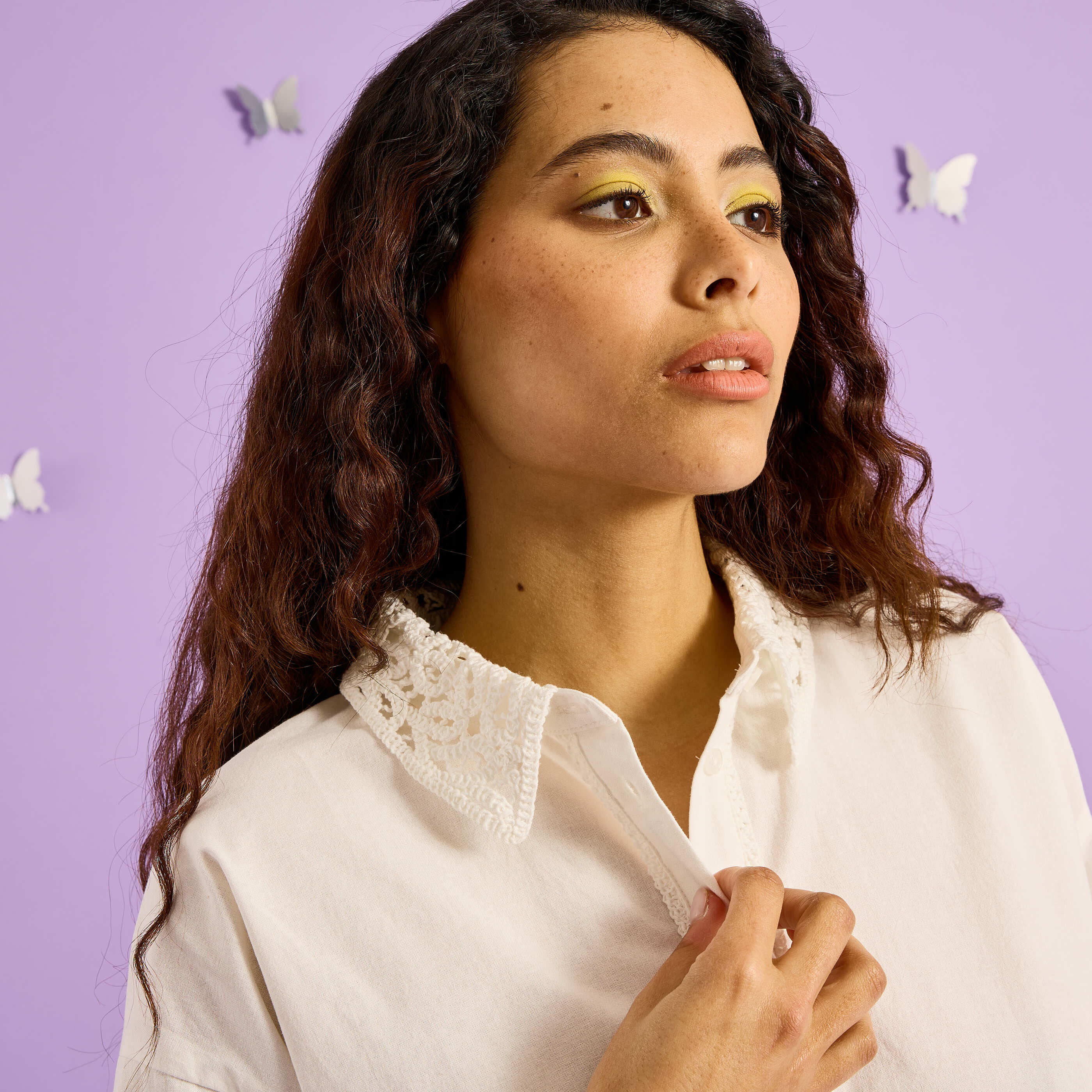 Chemise d&eacute;tails ajour&eacute;s femme