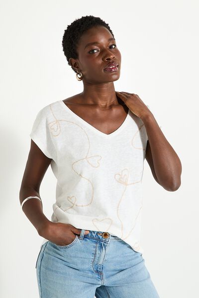 T-shirt col V femme
