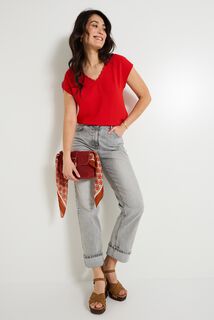 Blouse col V femme