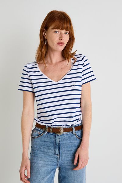 T-shirt col V femme