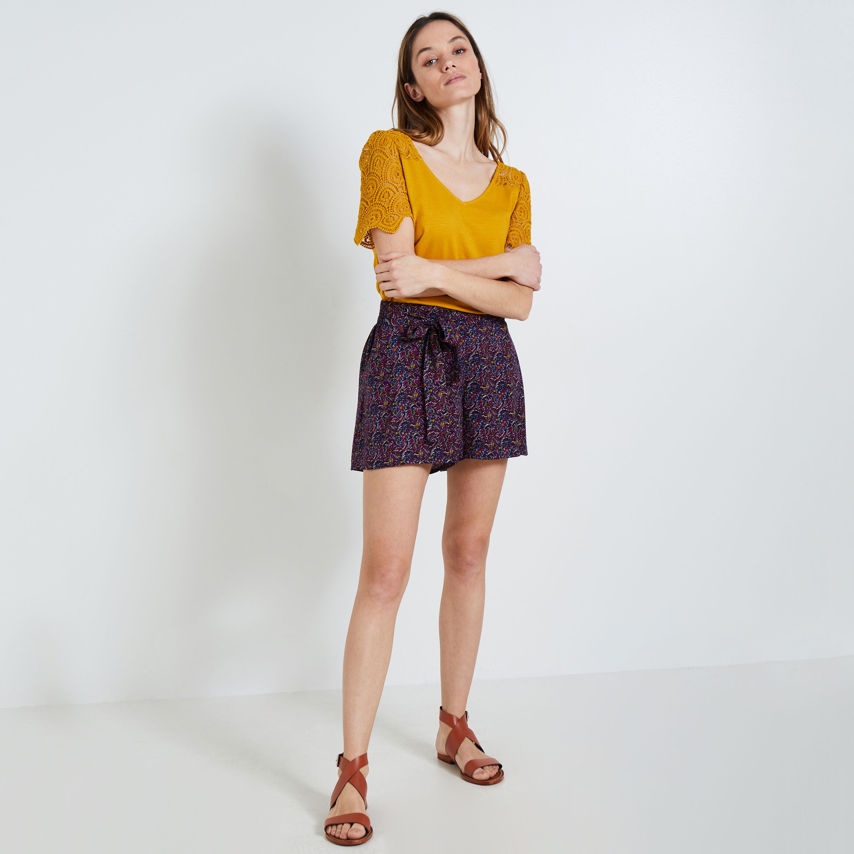 Short imprim&eacute; femme